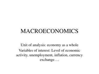 MACROECONOMICS