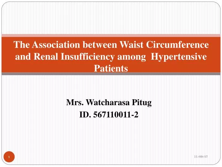 the association between waist circumference and renal insufficiency among hypertensive patients