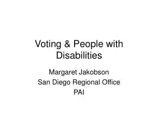 Voting &amp; People with Disabilities