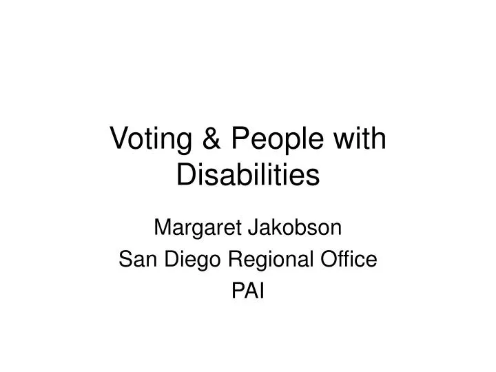 voting people with disabilities