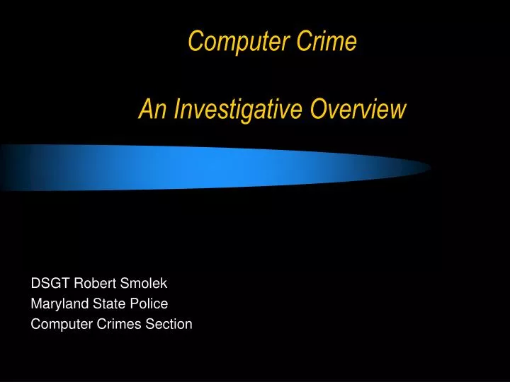 computer crime an investigative overview