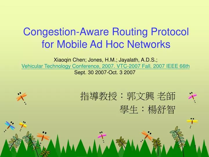congestion aware routing protocol for mobile ad hoc networks