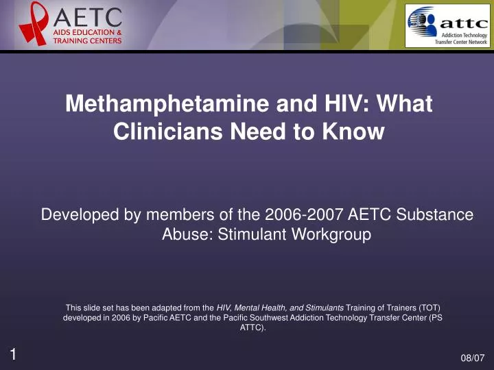 methamphetamine and hiv what clinicians need to know