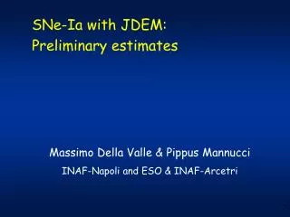 SNe-Ia with JDEM: Preliminary estimates