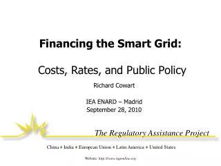 Financing the Smart Grid: Costs, Rates, and Public Policy