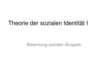 theorie der sozialen identit t i