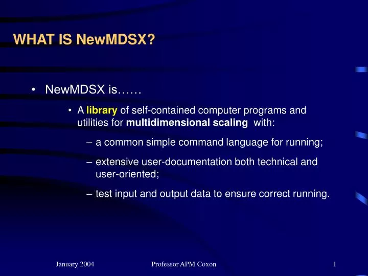 what is newmdsx