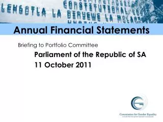 Annual Financial Statements