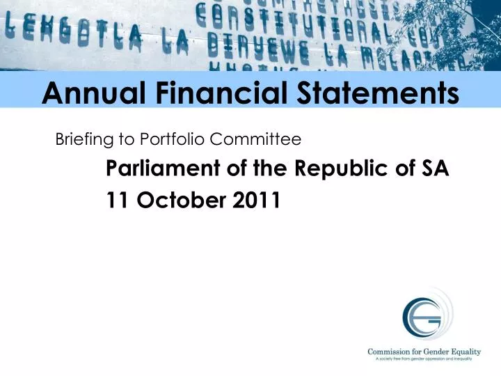 annual financial statements