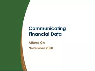Communicating Financial Data
