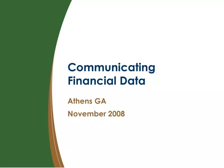 communicating financial data