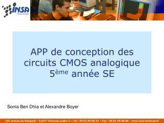 app de conception des circuits cmos analogique 5 me ann e se