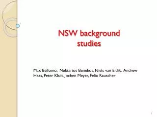 NSW background studies