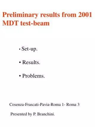 Preliminary results from 2001 MDT test-beam