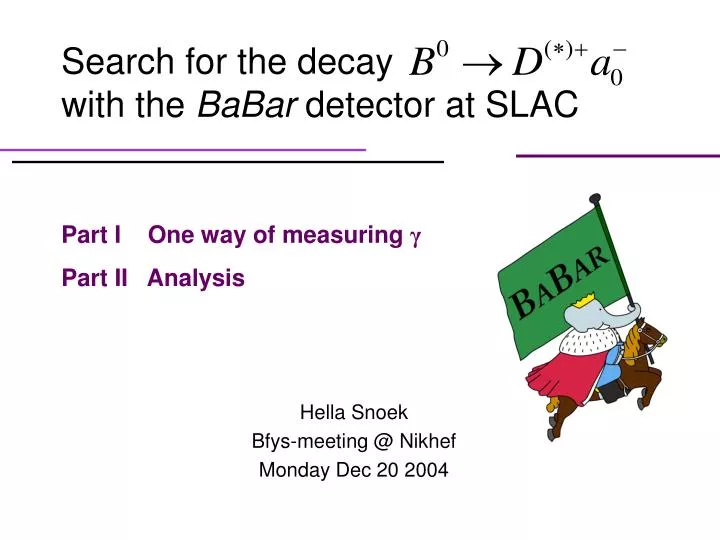 search for the decay with the babar detector at slac
