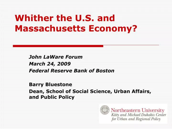 whither the u s and massachusetts economy