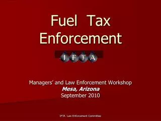 Fuel Tax Enforcement
