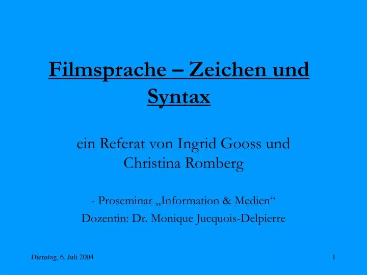 filmsprache zeichen und syntax