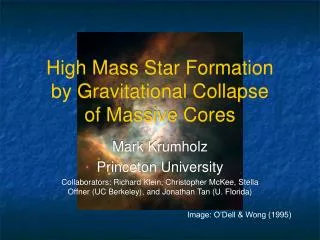 High Mass Star Formation by Gravitational Collapse of Massive Cores