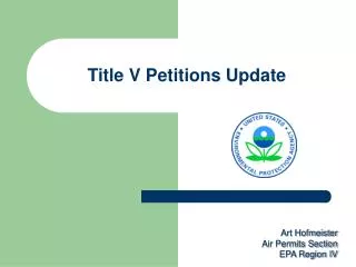 Title V Petitions Update