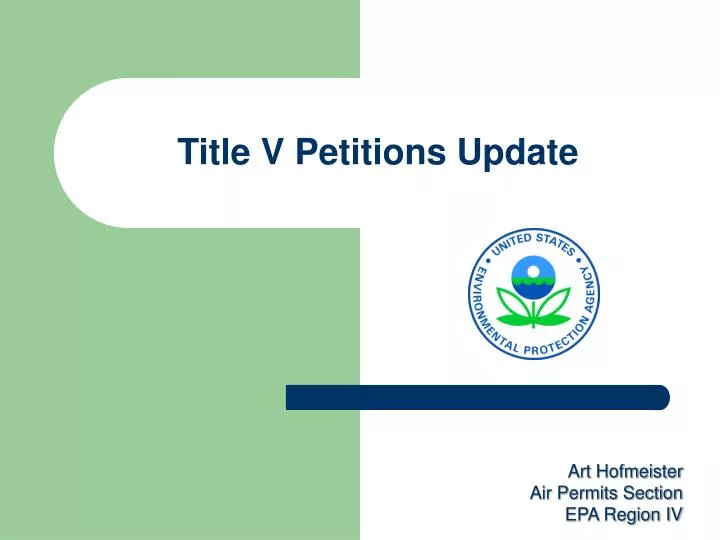 title v petitions update