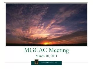 MGCAC Meeting March 10, 2011