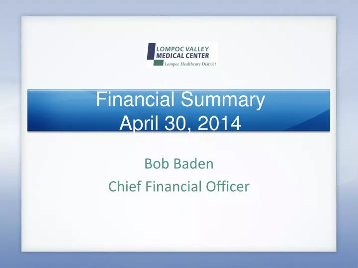 financial summary april 30 2014