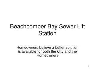 Beachcomber Bay Sewer Lift Station