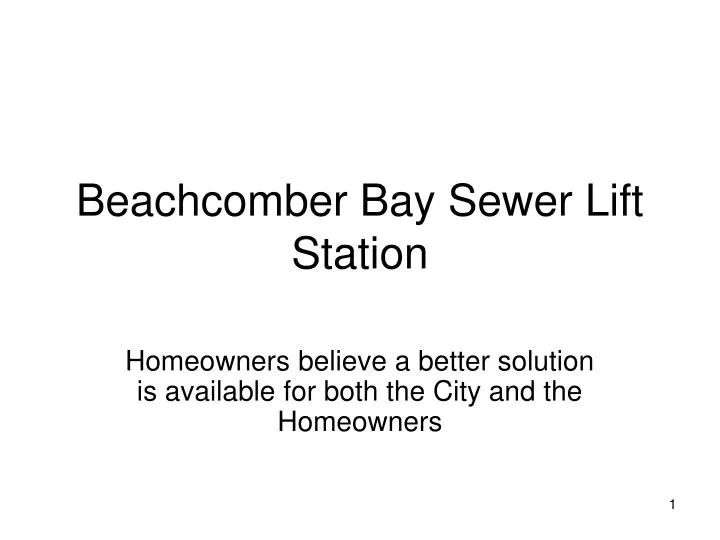 beachcomber bay sewer lift station