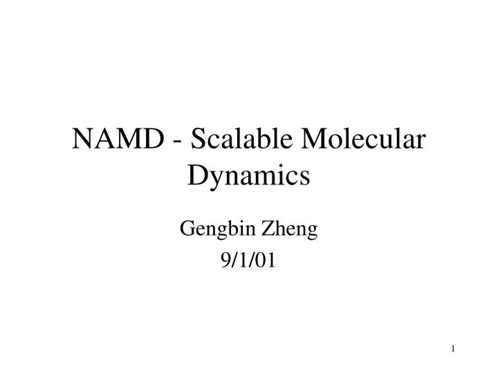 namd scalable molecular dynamics