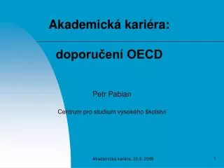 akademick kari ra doporu en oecd