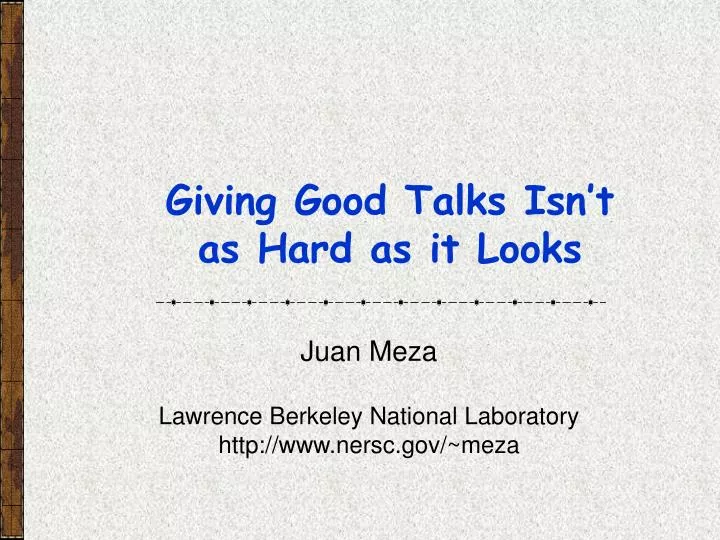 giving good talks isn t as hard as it looks