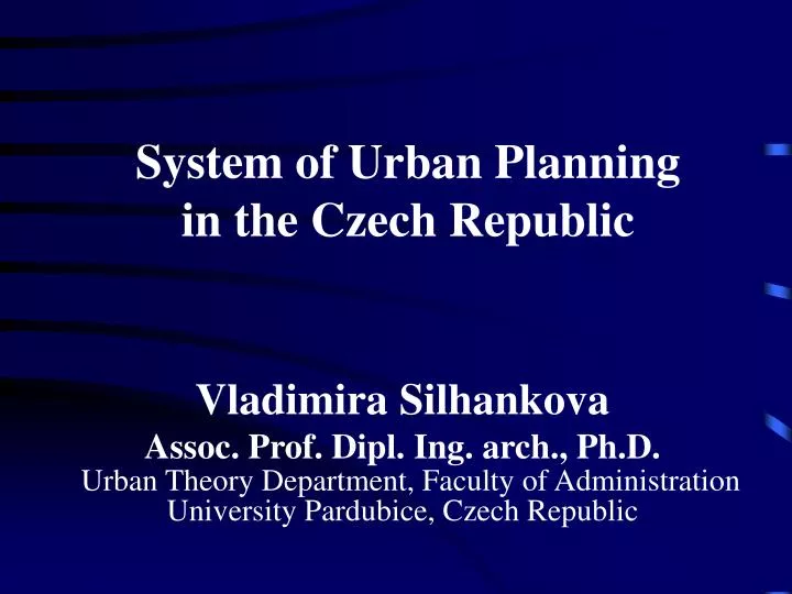 system of urban planning in the czech republic