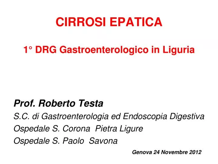 cirrosi epatica 1 drg gastroenterologico in liguria