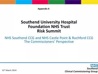 Southend University Hospital Foundation NHS Trust Risk Summit