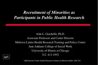 recruitment of minorities as participants in public health research