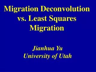 Migration Deconvolution vs. Least Squares Migration