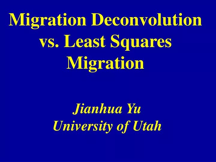 migration deconvolution vs least squares migration