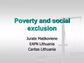 Poverty and social exclusion