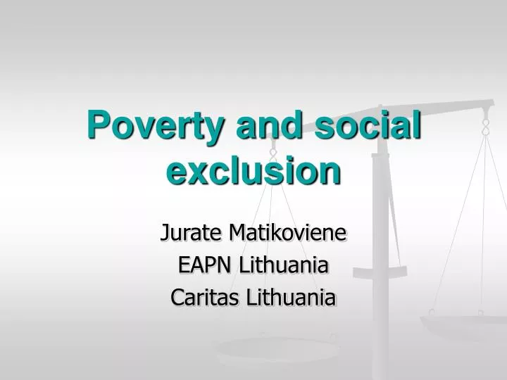 poverty and social exclusion