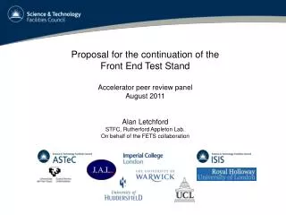 Proposal for the continuation of the Front End Test Stand Accelerator peer review panel