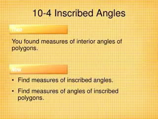 10-4 Inscribed Angles