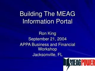 Building The MEAG Information Portal