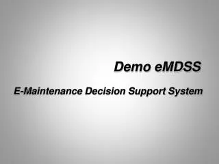 Demo eMDSS