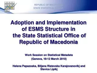 Work Session on Statistical Metadata (Geneva, 10-12 March 2010)