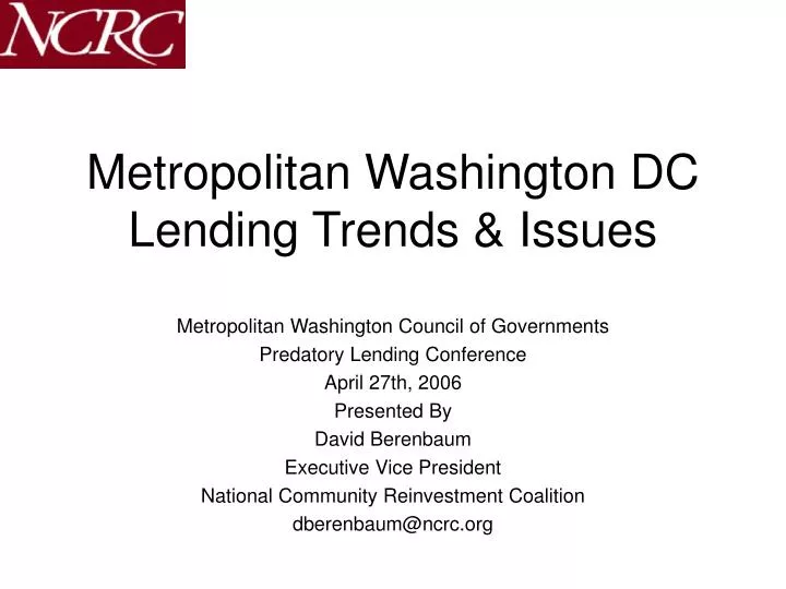 metropolitan washington dc lending trends issues