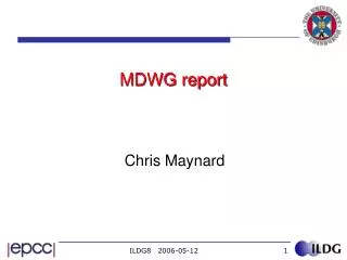 MDWG report