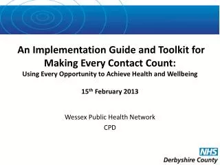 Wessex Public Health Network CPD