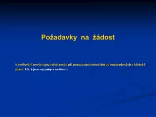 po adavky na dost