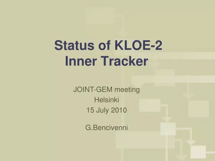 status of kloe 2 inner tracker